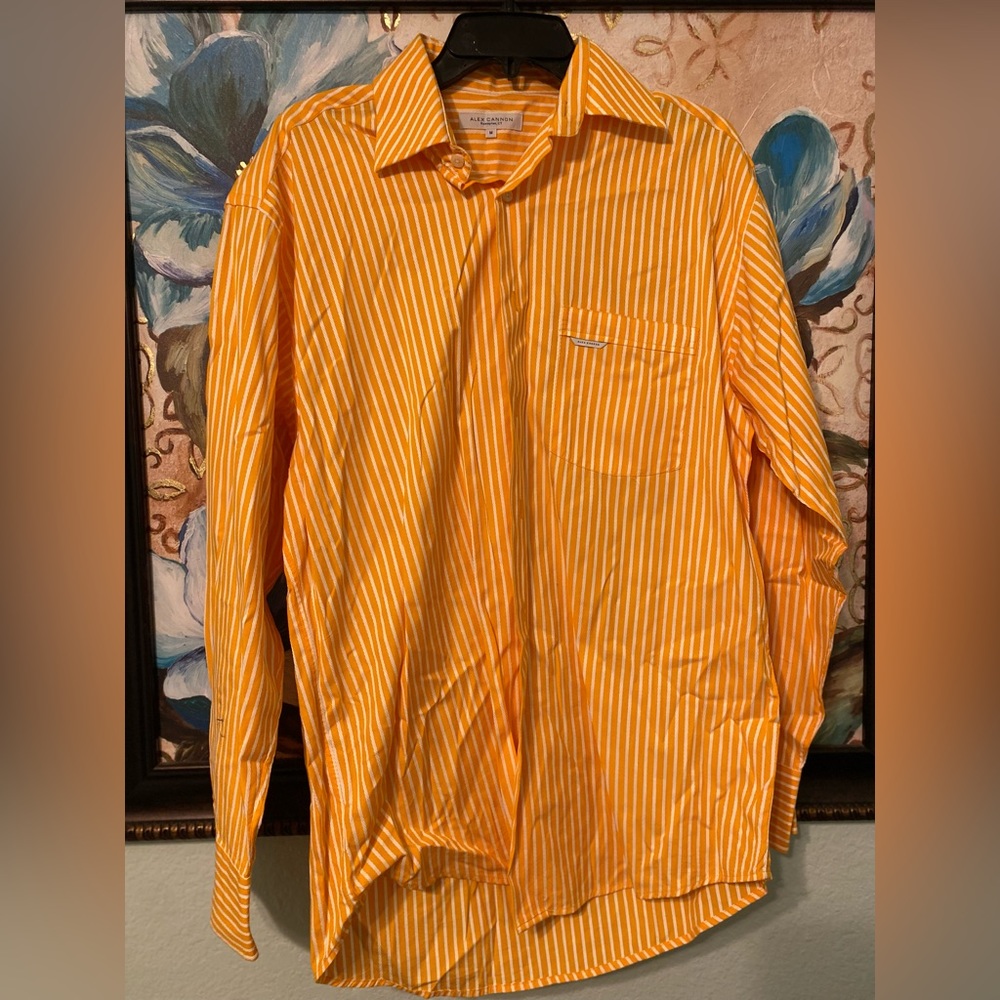 Alex Cannon Dress Shirt Long Sleeve Size Medium